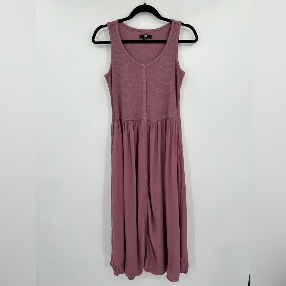 FRYE | Easy Button Down Midi Dress In Dusty Mauve Size Extra Small - Picture 2 of 7
